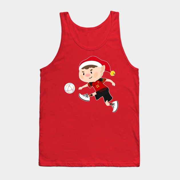 Belgium football Christmas elf. Football World Cup soccer T-Shirt Tank Top by abtchlr